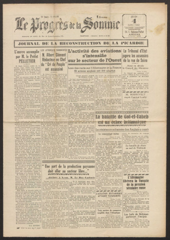 Le Progrès de la Somme, numéro 22679, 4 juin 1942