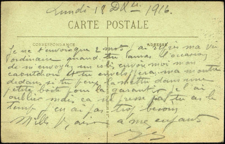 Gournay-sur-Aronde (Oise). La Grande Place. - Carte adressée par Victor Bardoux à son épouse Lucienne Bardoux-Cleenewerck à Blendecques (Pas-de-Calais)
