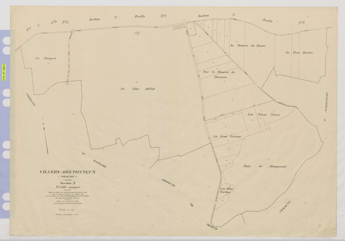 Plan du cadastre rénové - Villers-Bretonneux : section X