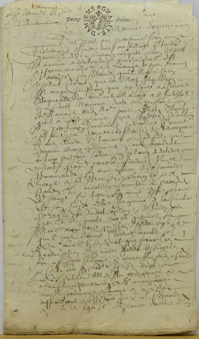 Etude de Me Charles Louvet à Ault. Minutes de l'année 1679