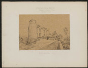 Dessin à l'encre du Château de la Briche, commune de Saint-Sulpice-de-Favières, Seine-et-Oise. Façade sur le Parc