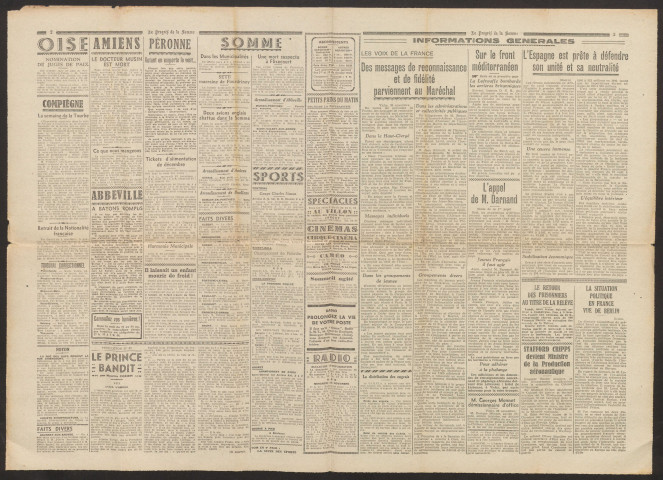 Le Progrès de la Somme, numéro 22825, 24 novembre 1942