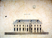 Hôtel de préfecture : plan en élévation de la façade sur jardin, dessiné par Herbault, architecte départemental
