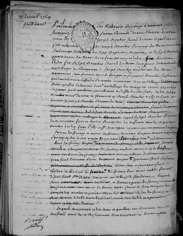 Etude de Me François Henin à Amiens (étude n°3). Minutes de l'année 1769