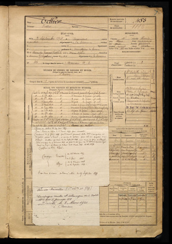 Tellier, Victor, né le 02 septembre 1874 à Amiens (Somme), classe 1894, matricule n° 485, Bureau de recrutement d'Amiens