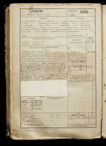 Tison, Adolphe Alphonse, né le 29 septembre 1889 à Quend (Somme), classe 1909, matricule n° 1434, Bureau de recrutement d'Abbeville