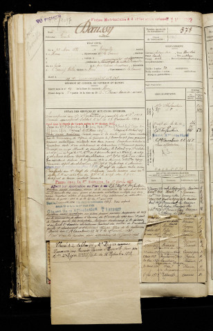 Daussy, Emile, né le 23 mars 1893 à Eppeville (Somme), classe 1913, matricule n° 578, Bureau de recrutement de Péronne