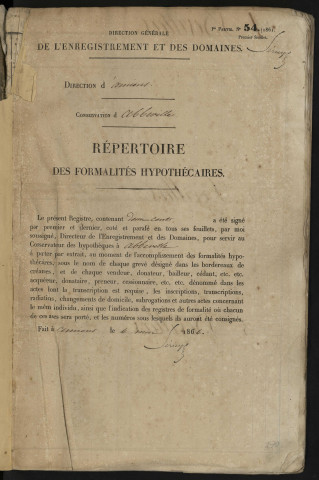 Répertoire des formalités hypothécaires, du 15/03/1865 au 15/05/1865, registre n° 253 (Abbeville)