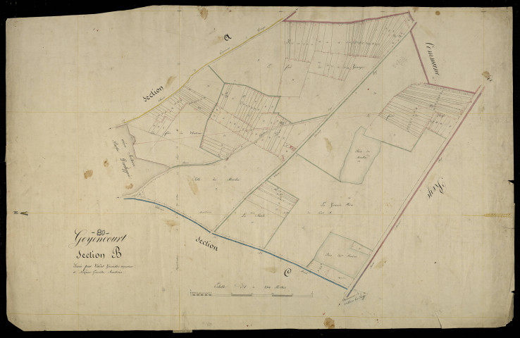 Plan du cadastre napoléonien - Goyencourt : B