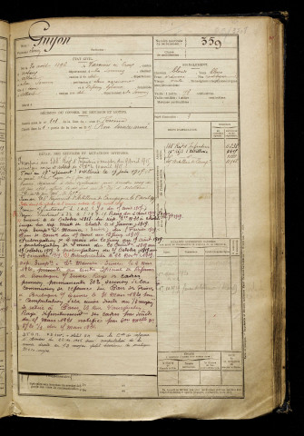 Guyon, Lucien, né le 30 août 1896 à Varennes (Somme), classe 1916, matricule n° 359, Bureau de recrutement de Péronne