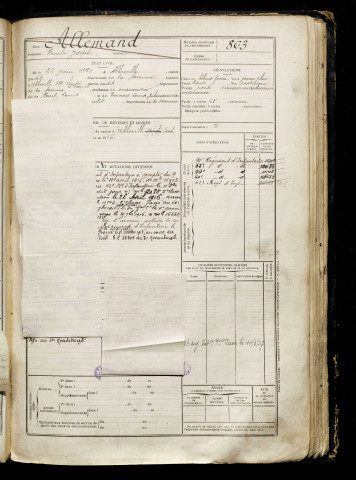 Allemand, Emile Joseph, né le 22 juin 1896 à Abbeville (Somme), classe 1916, matricule n° 863, Bureau de recrutement d'Abbeville