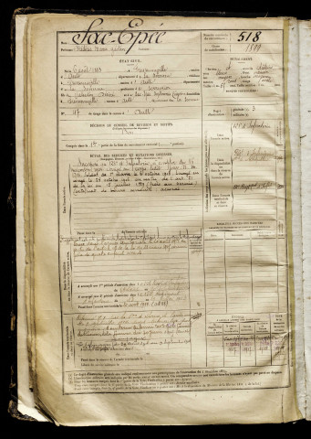 Sac Epée, Frédéric Marie Gaëtan, né le 06 août 1883 à Fressenneville (Somme), classe 1903, matricule n° 518, Bureau de recrutement d'Abbeville