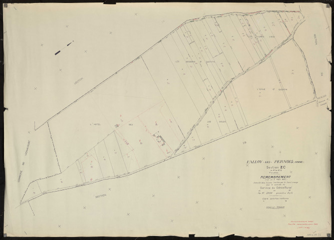 Plan du cadastre rénové - Halloy-lès-Pernois : section ZC