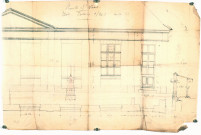 Ecole, détails de la façade : plan de l'architecte Delefortrie