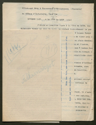 Témoignage de Allamargot, Méry et correspondance avec Jacques Péricard