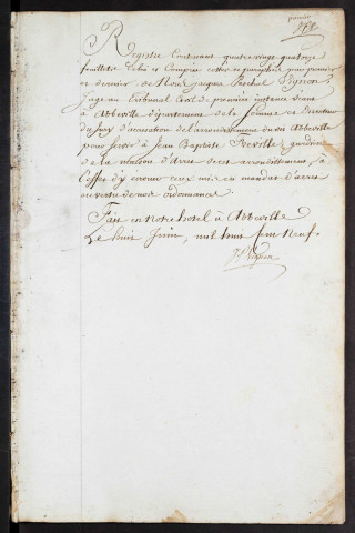 Maison d'arrêt d'Abbeville. Prévenus, condamnés et détenus. Registre d'écrou : sans numéro d'écrou. 22 septembre 1809 - 20 octobre 1810