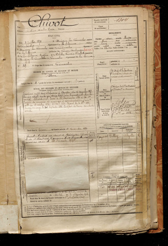 Chivot, Anthime Nicolas Hector, né le 08 juillet 1872 à Buigny-lès-Gamaches (Somme), classe 1892, matricule n° 1304, Bureau de recrutement d'Abbeville