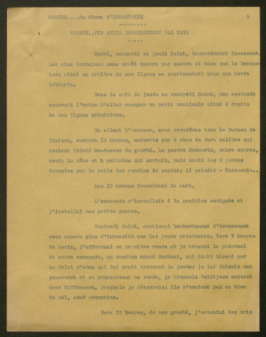 Témoignage de Manche, Pierre (Caporal) et correspondance avec Jacques Péricard