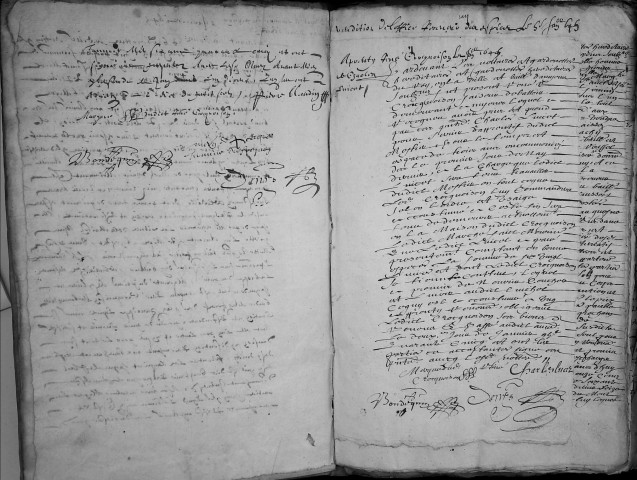 Etude de Me Jean Denis à Amiens (étude n°21). Minutes de l'année 1645