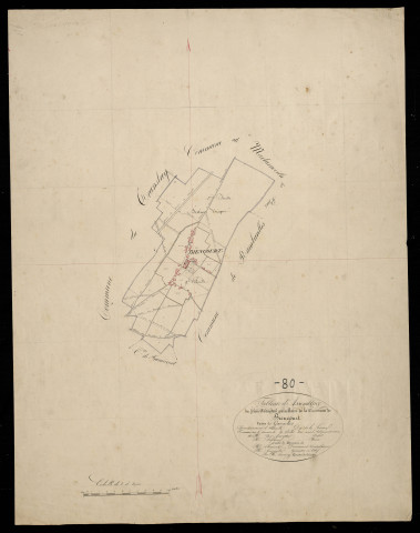 Plan du cadastre napoléonien - Biencourt : tableau d'assemblage