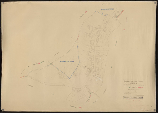Plan du cadastre rénové - Boisbergues : section B
