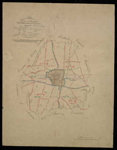 Plan du cadastre napoléonien - Maricourt : tableau d'assemblage