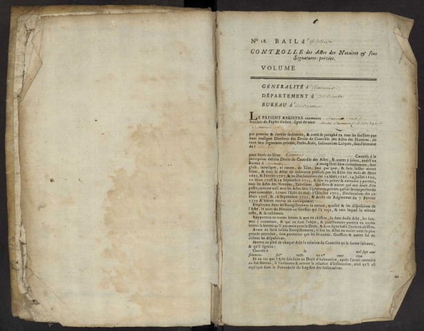 Contrôle des actes du bureau d'Airaines pour la période du 7 août 1771 au 27 février 1774