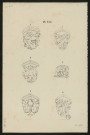Détails des stalles de la Cathédrale d'Amiens. Pl. XVI. Culs de lampe ou pendentifs