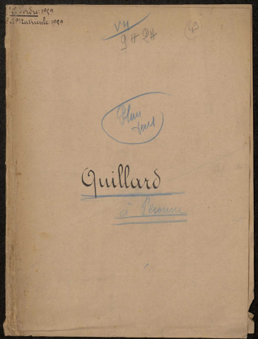 Péronne. Demande d'indemnisation des dommages de guerre : dossier Quillard
