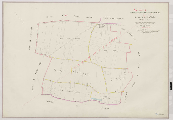Plan du cadastre rénové - Sainte-Radegonde : section Z