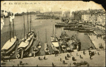 Carte postale intitulée "Marseille. Ensemble du Vieux Port". Correspondance d'un certain [G. Doublemart] à son ami Raymond Paillart