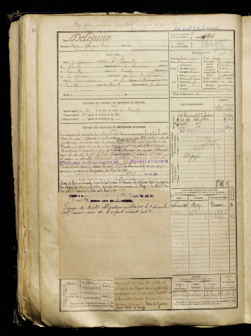 Delépine, Roger Georges Léon, né le 07 février 1896 à Loeuilly (Somme), classe 1916, matricule n° 136, Bureau de recrutement d'Amiens