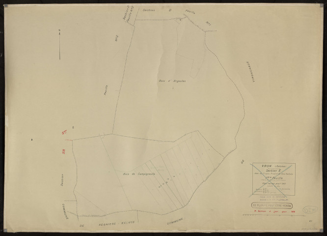 Plan du cadastre rénové - Vron : section E1