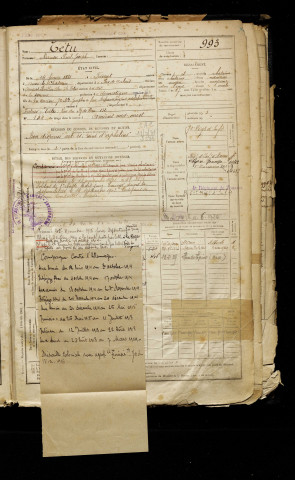 Tétu, Narcisse Paul Joseph, né le 24 février 1881 à Frévent (Pas-de-Calais), classe 1901, matricule n° 993, Bureau de recrutement d'Amiens