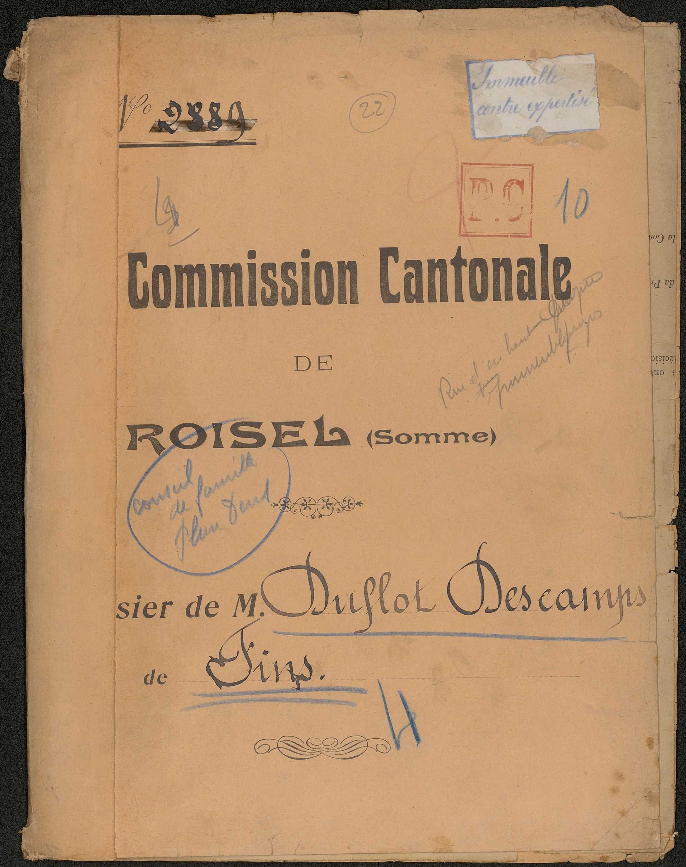 Fins. Demande d'indemnisation des dommages de guerre : dossier Duflot-Descamps