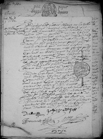 Etude de Me Martin Caron à Amiens (étude n°4). Minutes de l'année 1682