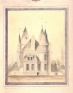 Château de M. de Brandt : dessin des pignons des cuisines, par l'architecte Paul Delefortrie