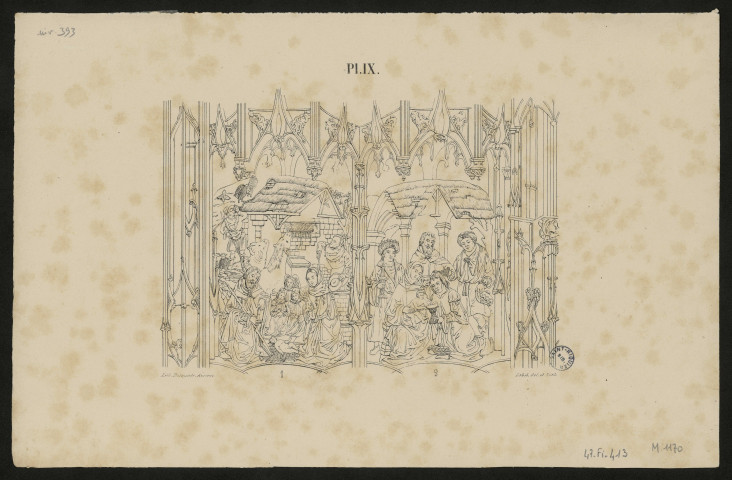 Cathédrale d'Amiens : plan des Stalles. Pl. IX