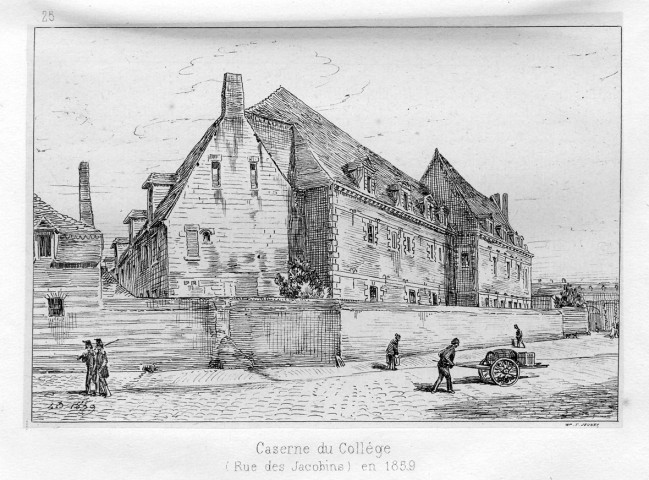 Caserne du Collège (Rue des Jacobins) en 1859