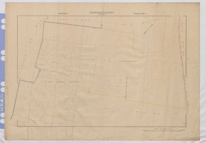 Plan du cadastre rénové - Dernancourt : section C7