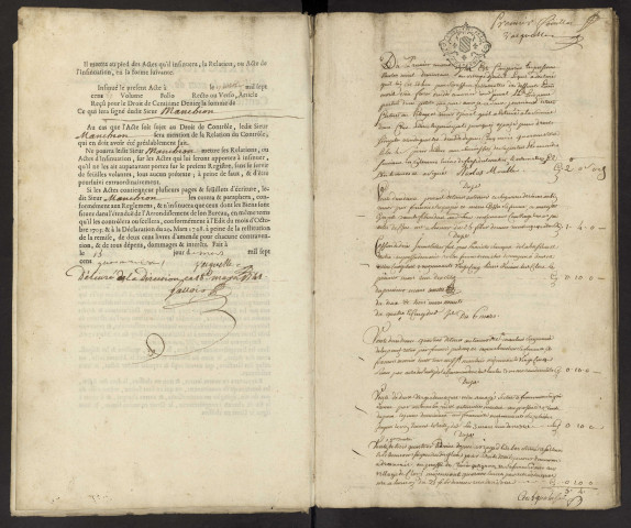 Centième denier du bureau d'Andainville pour la période du 1er mars 1741 au 29 août 1743