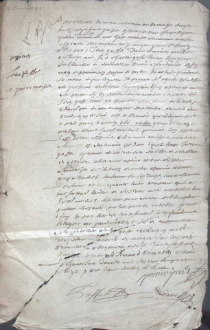 Etude de Me Antoine Ricard à Amiens (étude n°25). Minutes de l'année 1671
