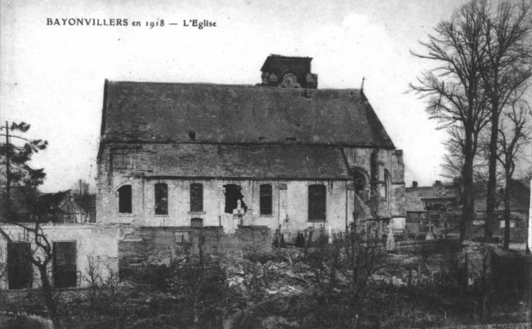 Bayonvillers en 1918 - L'Eglise
