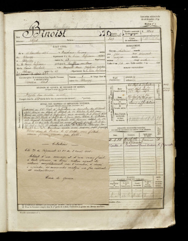 Binoist, Alfred, né le 18 novembre 1896 à Monchaux-Soreng (Seine-Maritime), classe 1916, matricule n° 540, Bureau de recrutement d'Amiens