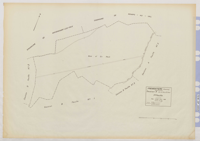 Plan du cadastre rénové - Frémontiers : section A1