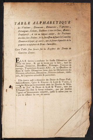 Tables des vendeurs du bureau d’Amiens pour la période 17547-1773