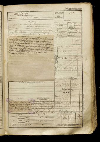 Mathon, Marceau Eugène Emile, né le 03 janvier 1896 à Sentelie (Somme), classe 1916, matricule n° 161, Bureau de recrutement d'Amiens