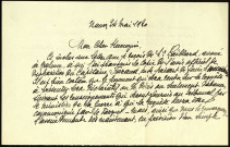 Correspondance diverse adressée à Alice Patriarche, après la mort de son mari, le capitaine Gaston Faraud