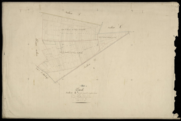 Plan du cadastre napoléonien - Pende : Vauchelle (La) ; Font d'Arret (Le), E1