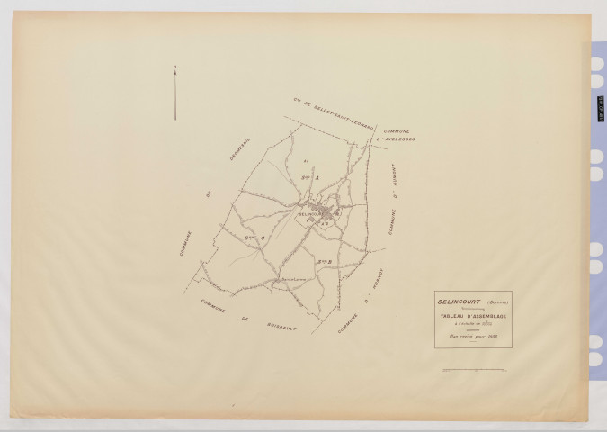 Plan du cadastre rénové - Selincourt : tableau d'assemblage (TA)